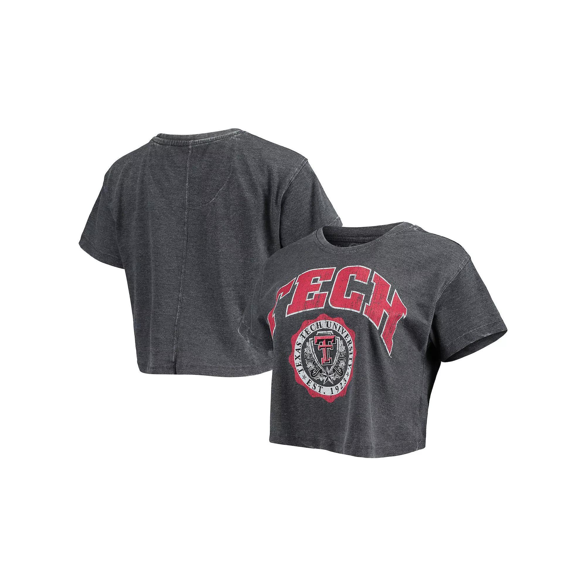 Women's Pressbox Black Texas Tech Red Raiders Edith Vintage Burnout Crop T-Shirt, Size: XL Product Image