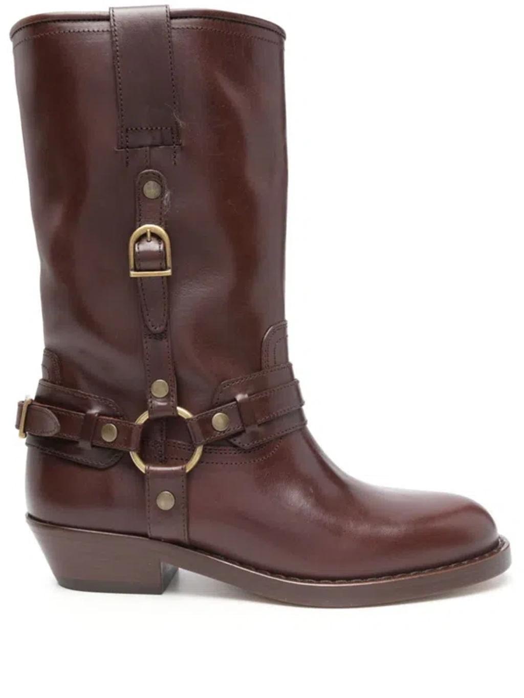 ISABEL MARANT Heiko Stiefel 35mm In Brown Product Image
