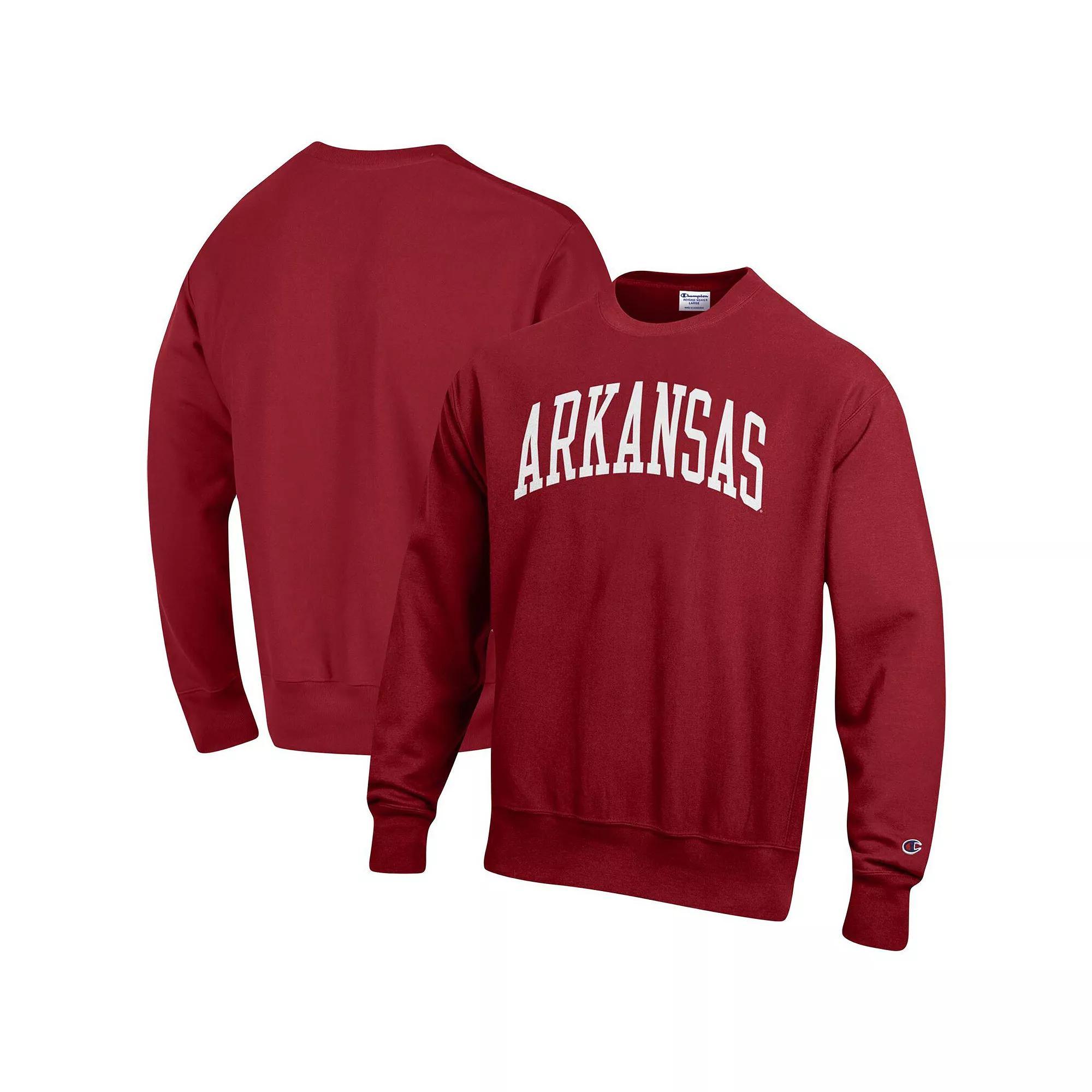 Mens Champion Cardinal Arkansas Razorbacks Arch Reverse Weave Pullover Sweatshirt Product Image