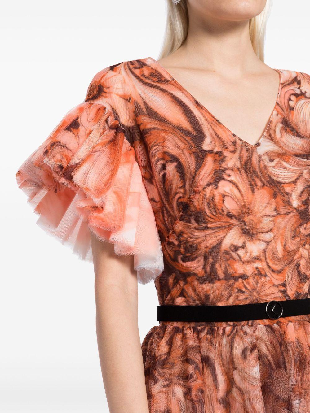printed tulle gown Product Image