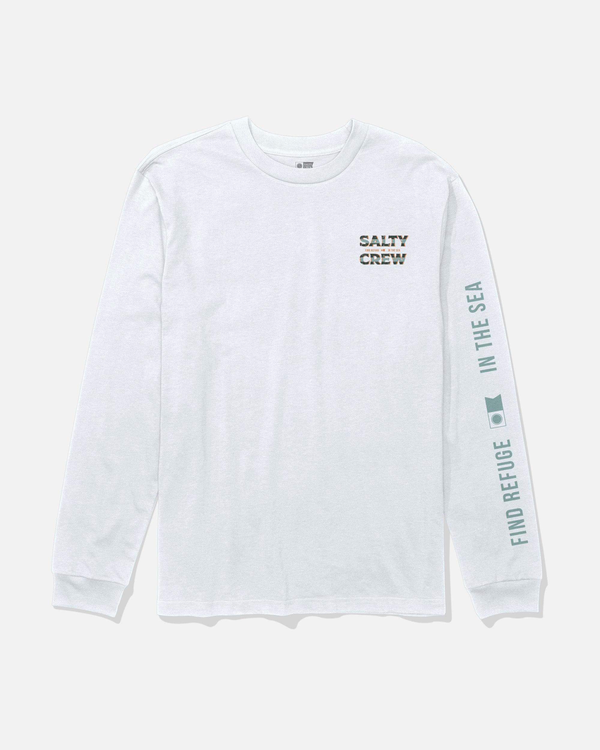 Offset Long Sleeve Tee - White Male Product Image