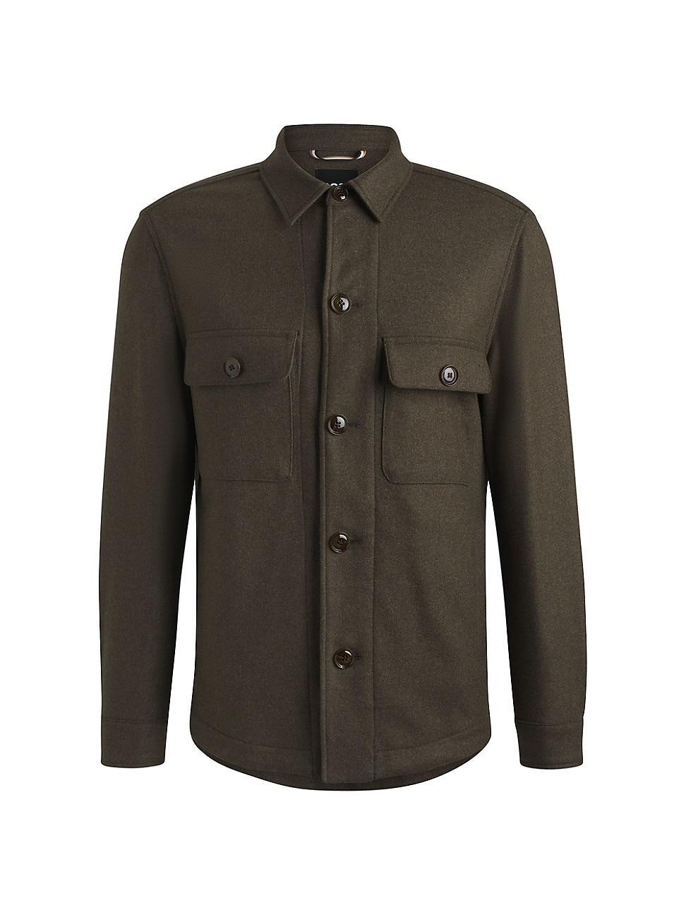 Mens Relaxed-Fit Overshirt in Wool Product Image