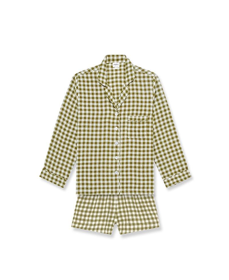 Piglet in Bed Womens Gingham Pajama Shorts Set Product Image