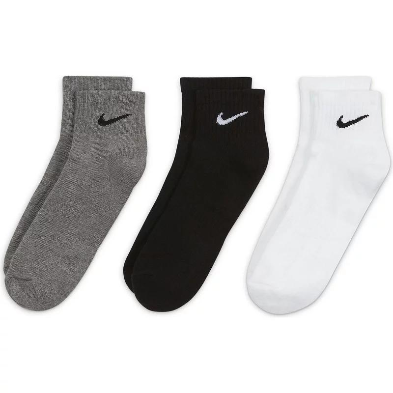 Women's Nike 3-Pack Everyday Cushioned Ankle Socks, Size: Medium, Neutral Product Image