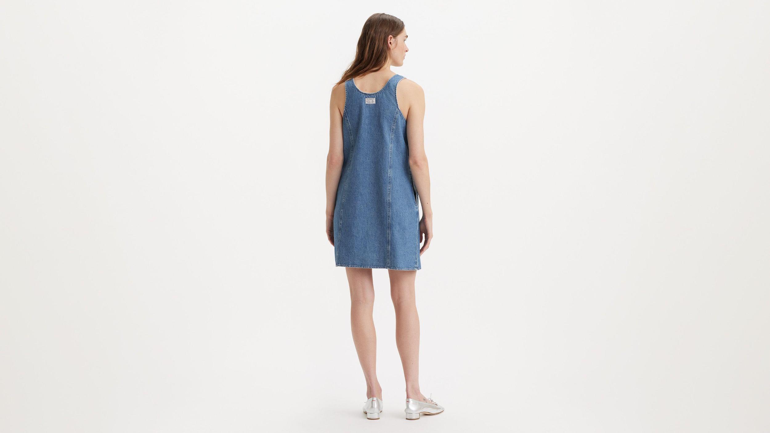 Aly Denim Jumper Dress Product Image