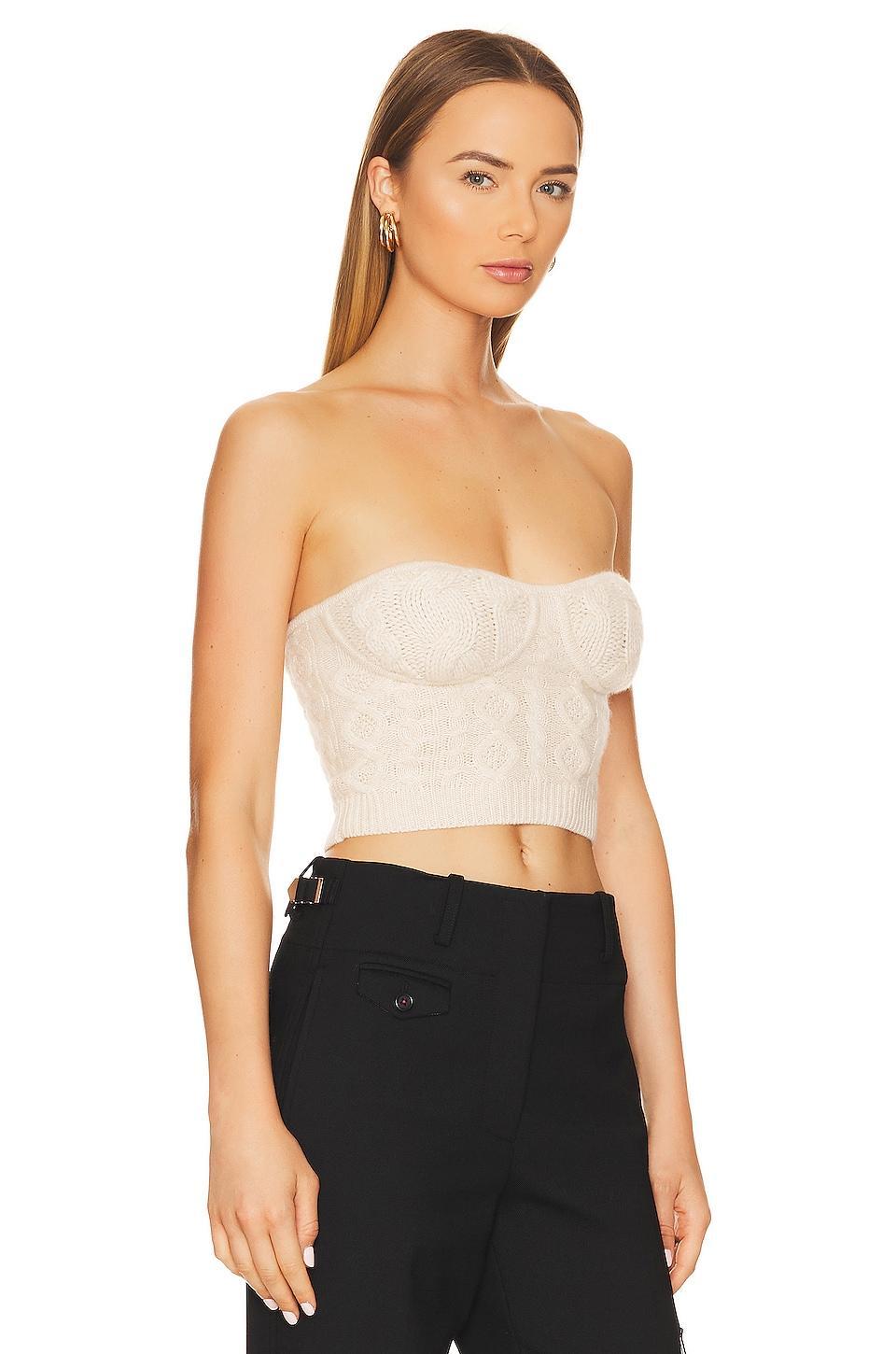 Cable Knit Bustier Strapless Top GUIZIO Product Image
