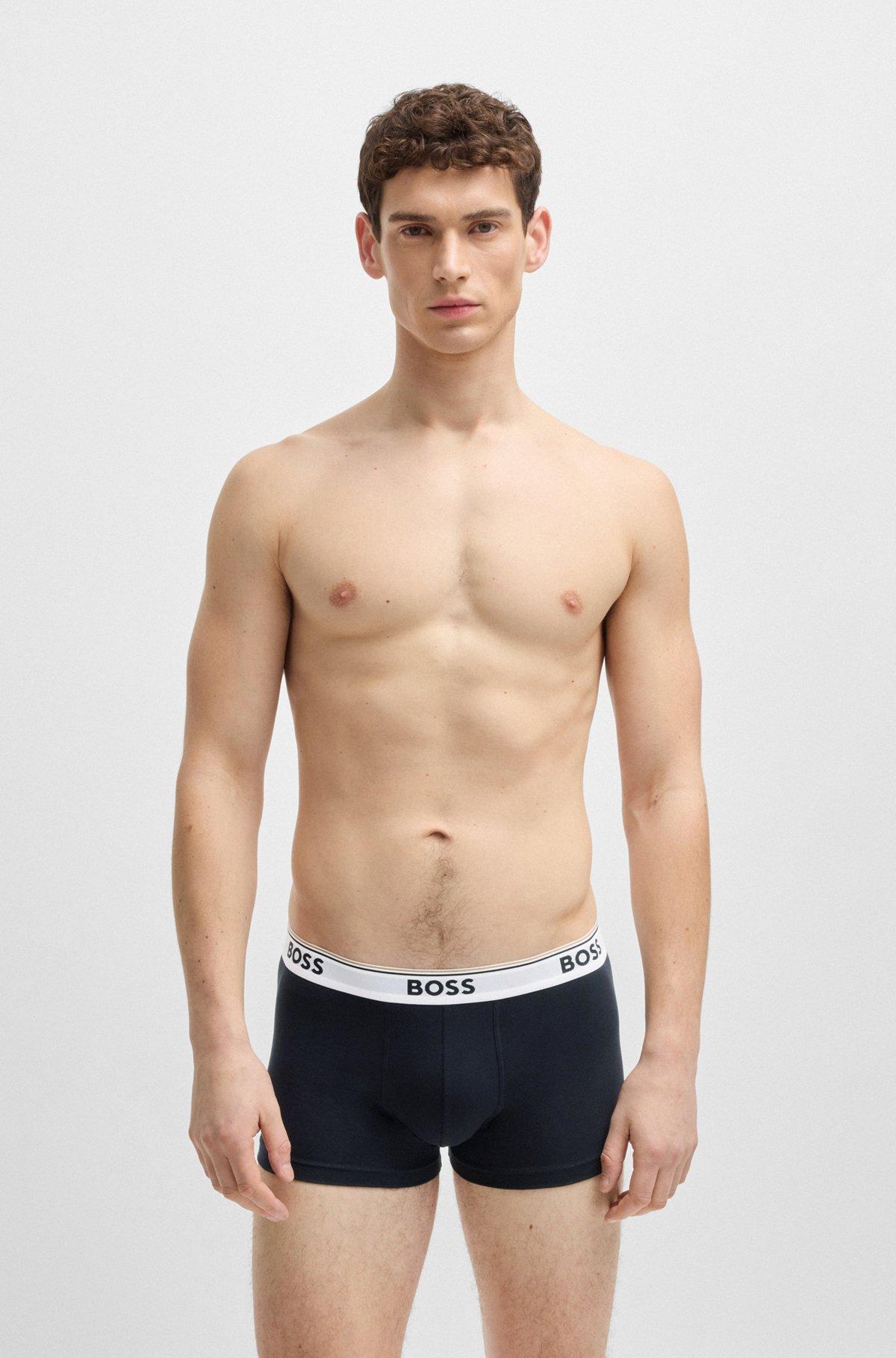 Three-pack of stretch-cotton trunks with logo waistbands Product Image