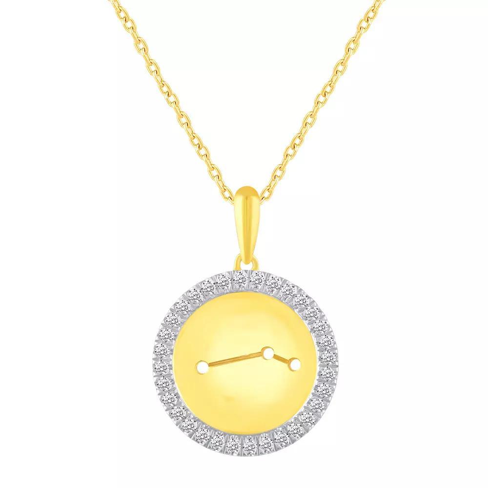 1/4 Carat T.W. Diamond Halo Zodiac Pendant Necklace, Women's, Size: 18", Cancer Product Image