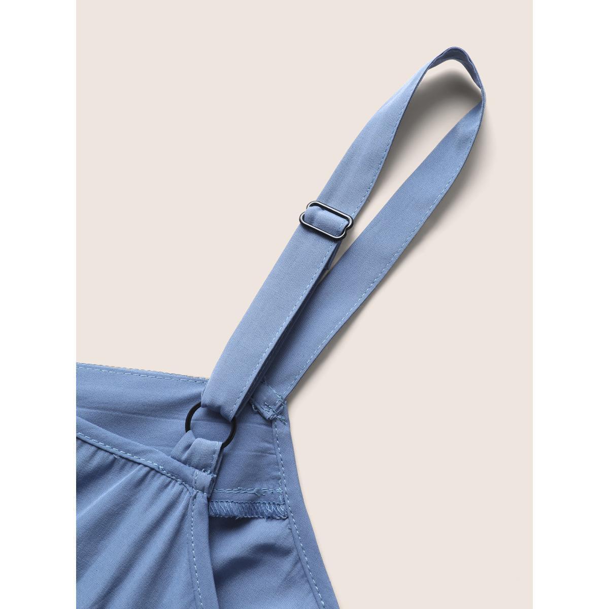 Plus Size Supersoft Essentials Pleated Adjustable Straps Cami Top Women Aegean Casual Pleated V-neck Everyday Tank Tops Camis BloomChic 12/L Product Image