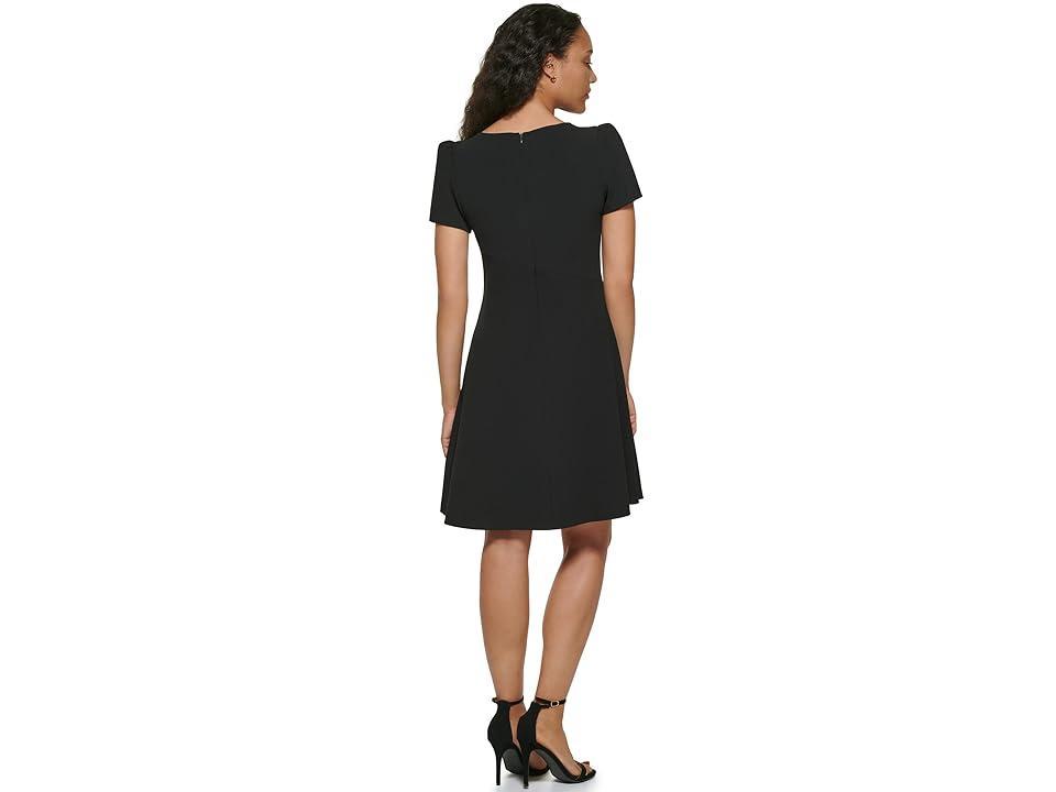 DKNY Cap Sleeve Fit-and-Flare w/ Cutout Detail Women's Dress Product Image