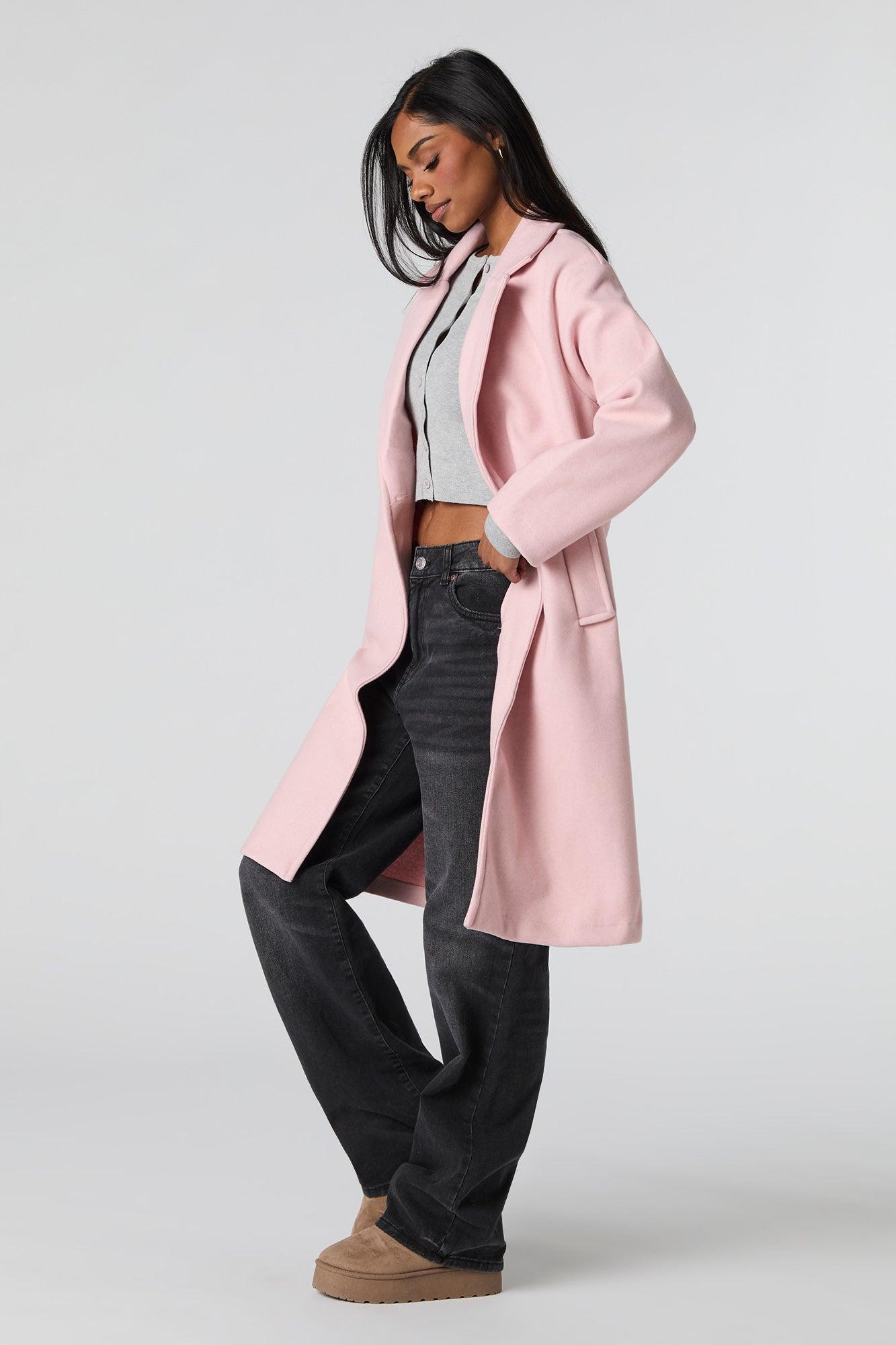 Single Button Collared Midi Coat Female Product Image