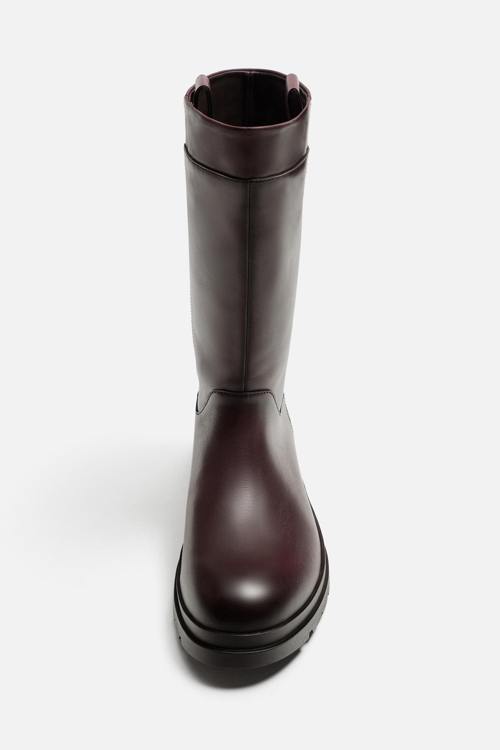 MID CALF LEATHER BOOTS Product Image