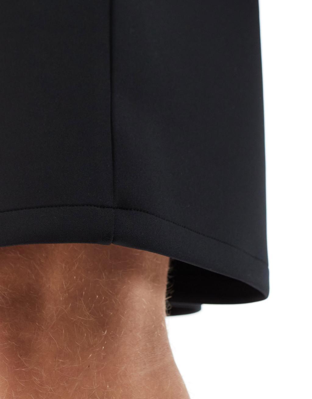 ASOS DESIGN slim scuba shorts in black Product Image