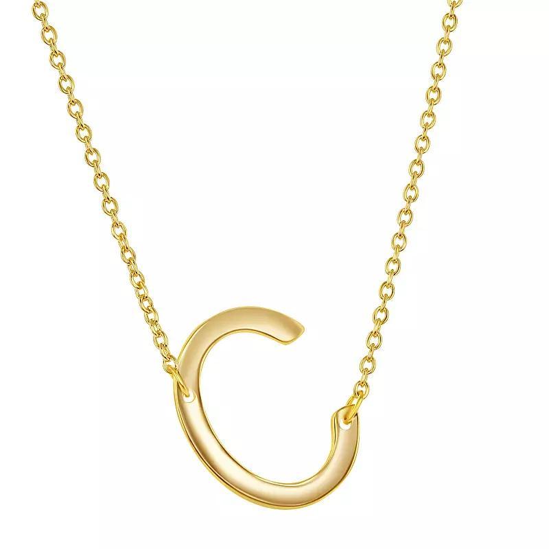 Sterling Silver Sideways Initial Necklace, Women's, Size: 16-18" ADJ, Gold Tone Z Product Image
