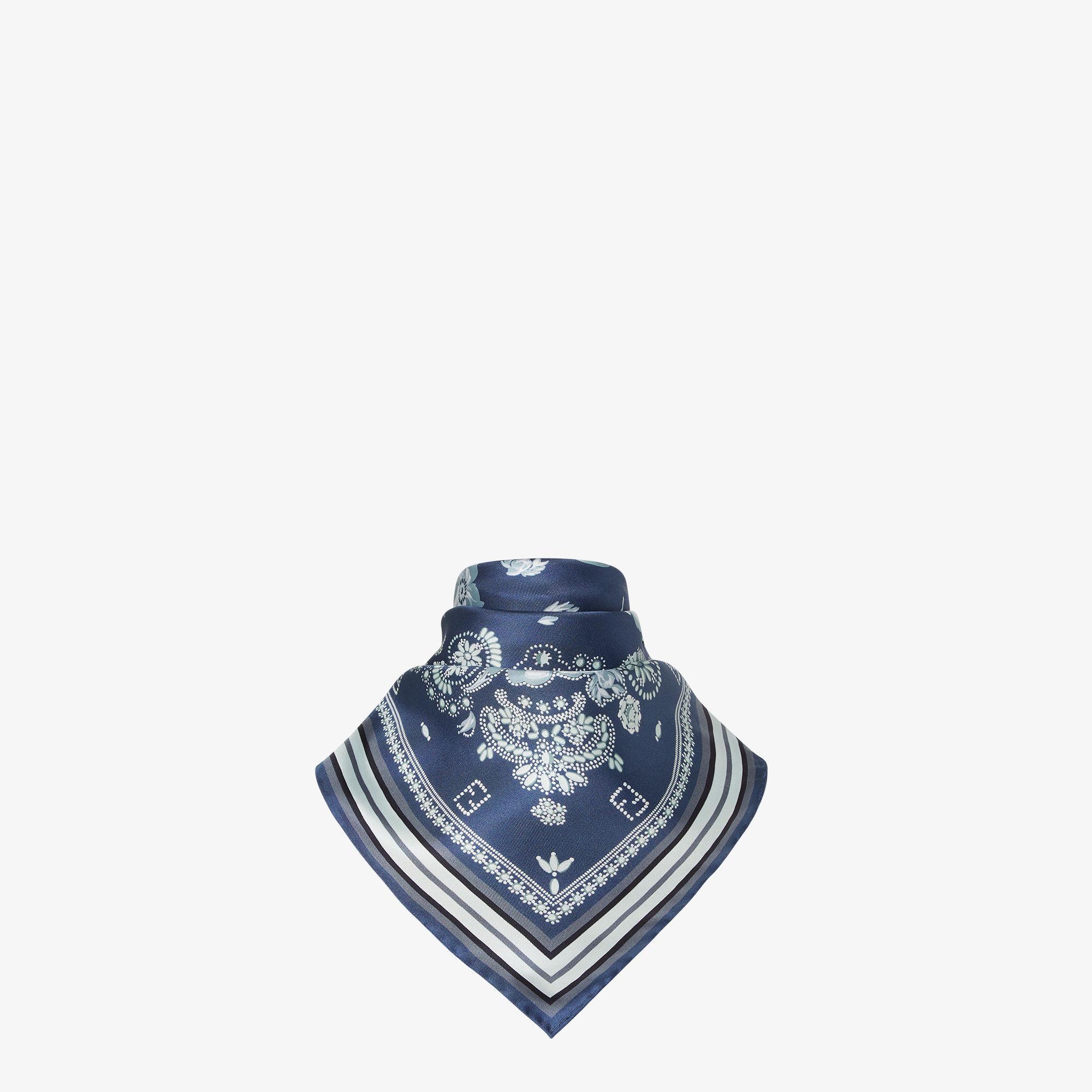 FF FoulardBlue silk Coral Bandana foulard Product Image