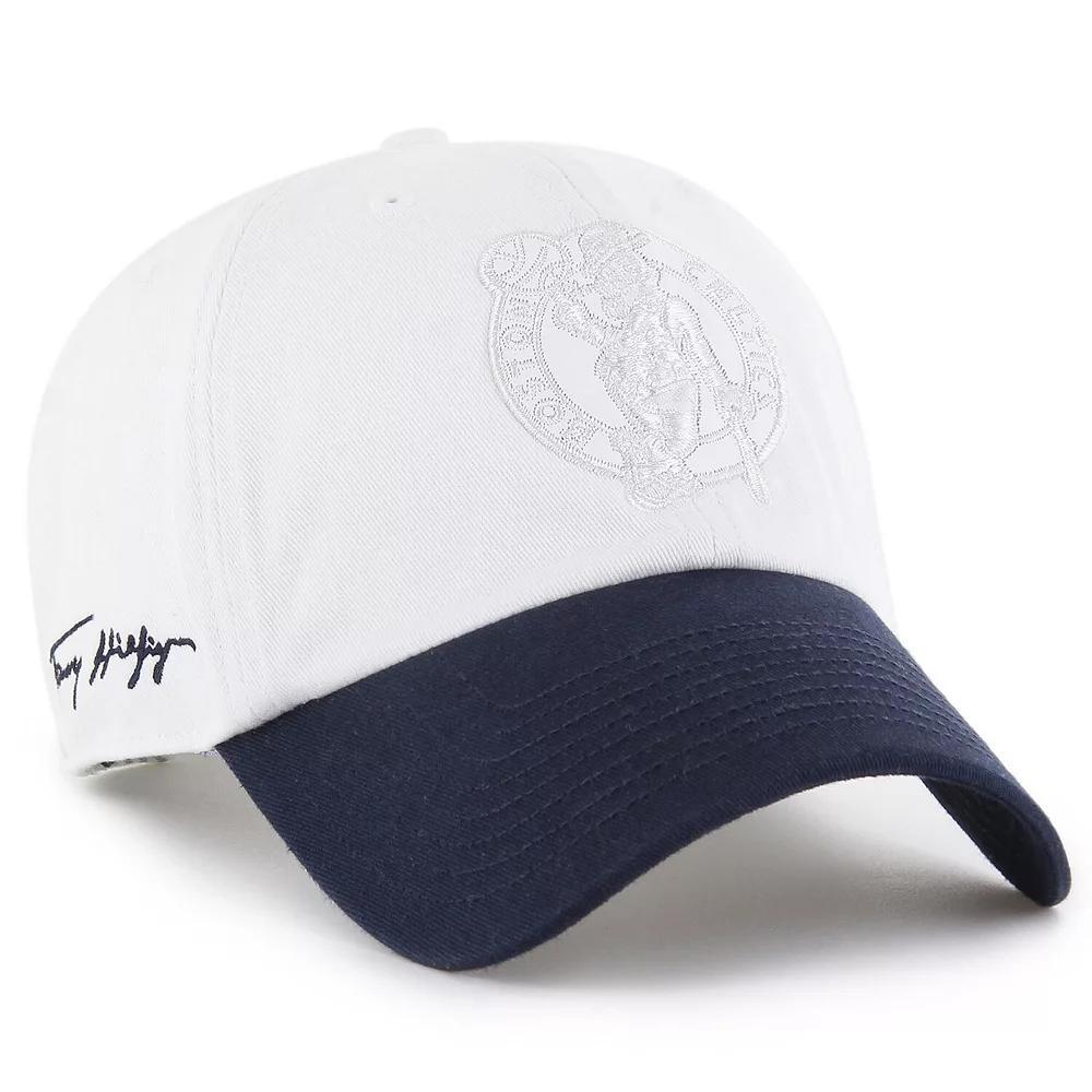 Men's '47 x Tommy Hilfiger White/Navy Boston Celtics Courtside Cleanup Adjustable Hat Product Image