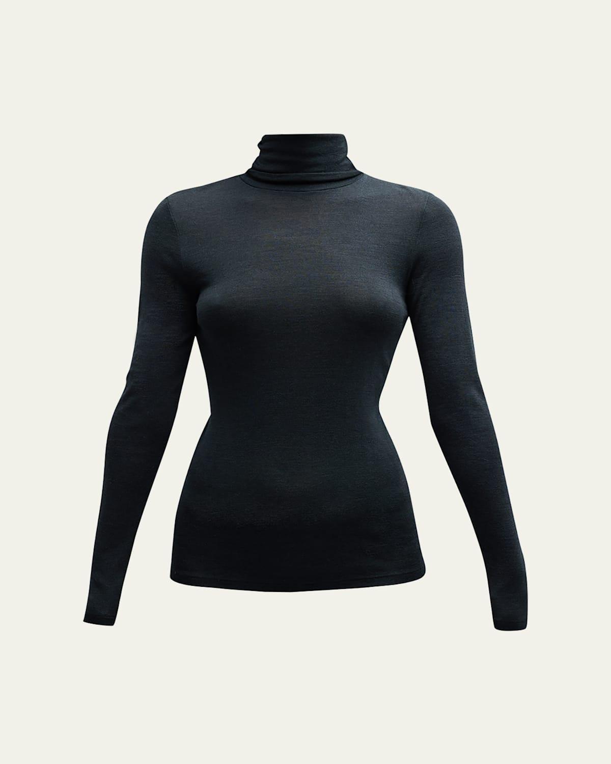Woolen Silk Turtleneck Top Product Image