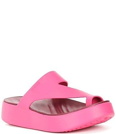Crocs Getaway Platform Toe Loop Women's Sandals, Size: 9, Black Product Image