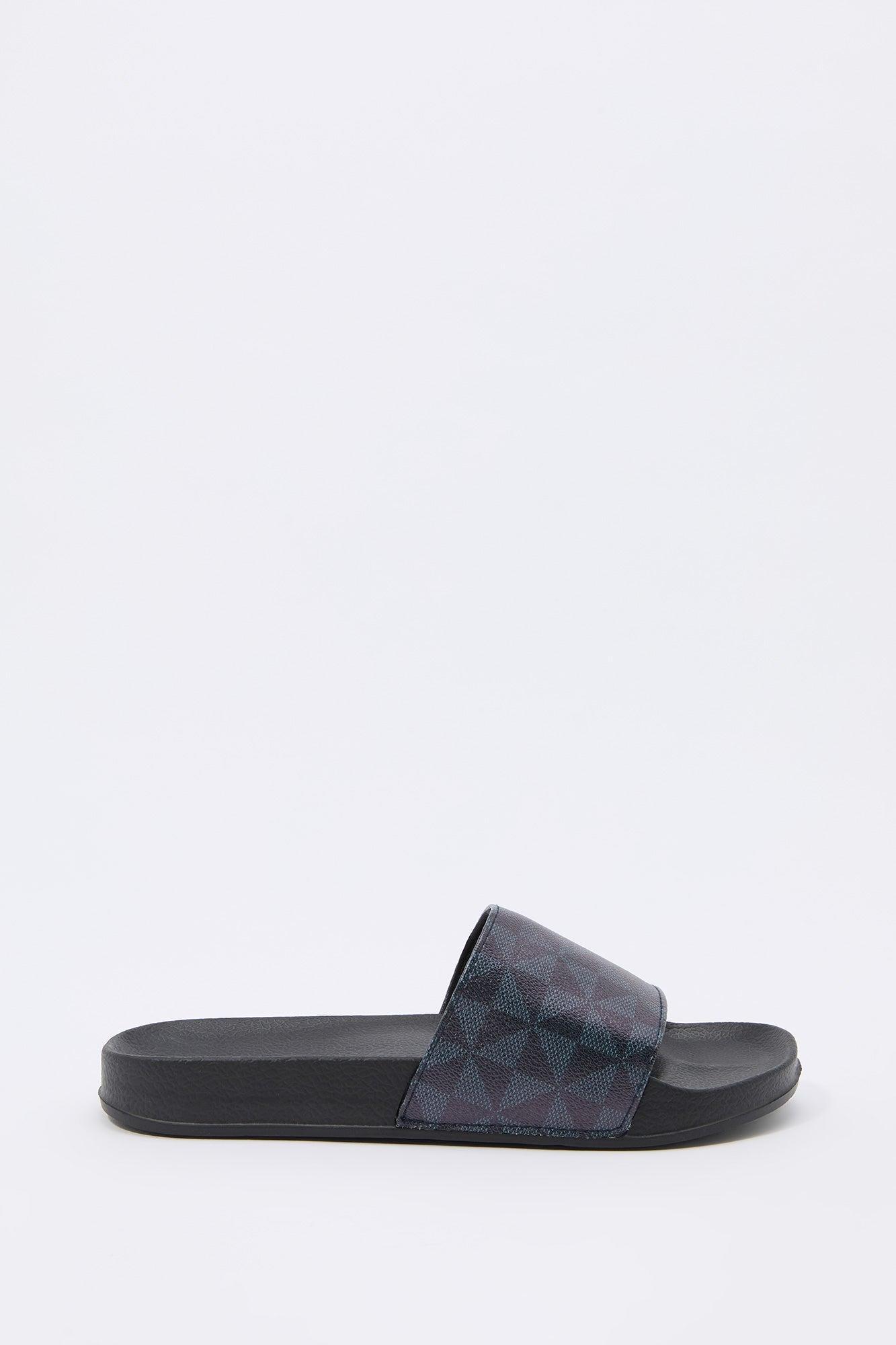 Faux Leather Status Print Slide Male Product Image