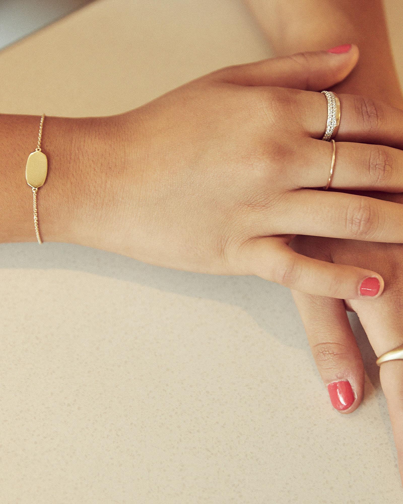 Elaina Delicate Chain Bracelet In 18k Rose Gold Vermeil Product Image