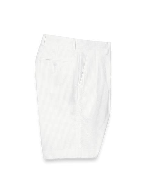 Cotton Seersucker Shorts - White Product Image