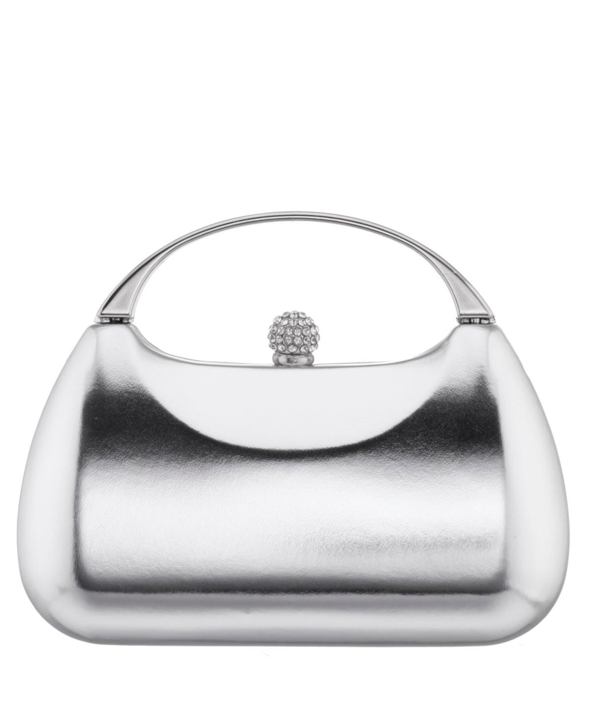 Nina Womens Metallic Minaudiere bag with Metal Handle Product Image