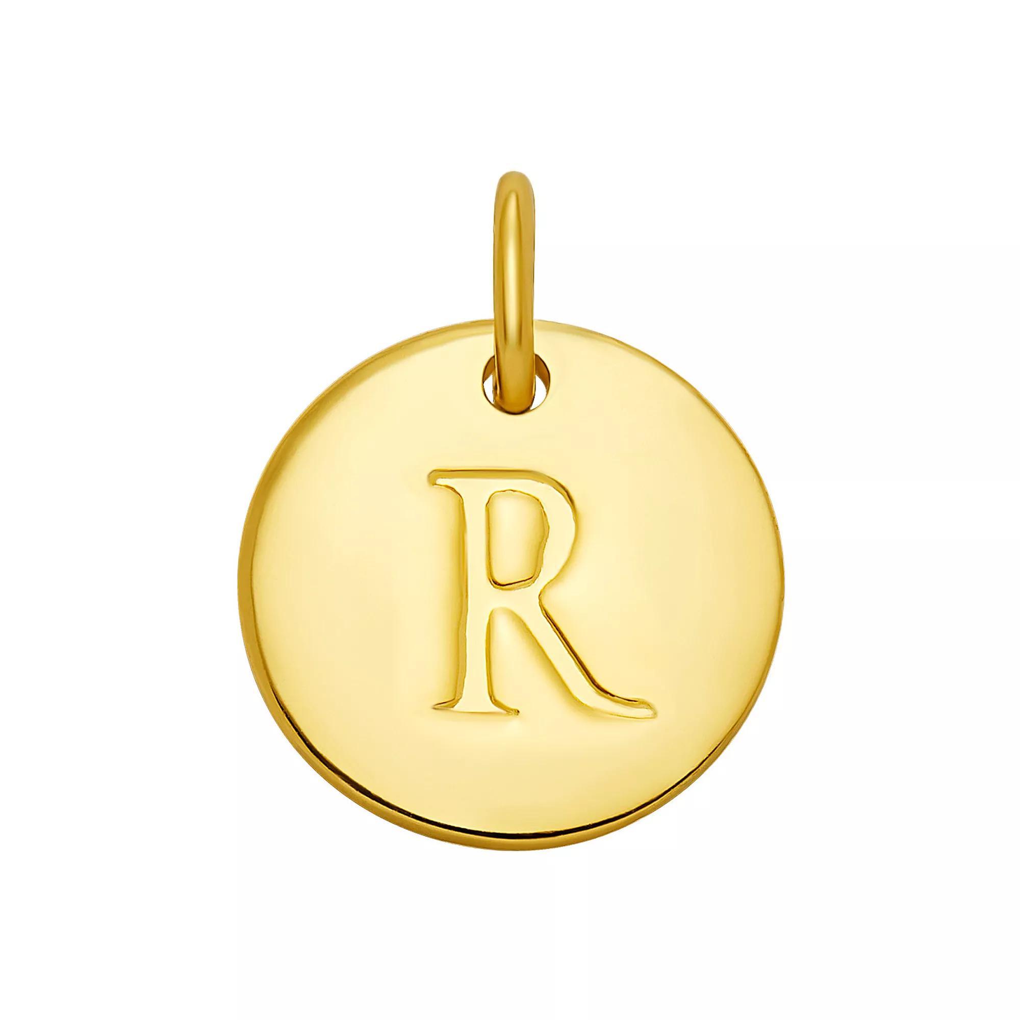PRIMROSE 18k Gold Over Sterling Silver Letter Disc Charm, Women's, Gold Over Sterling B Product Image