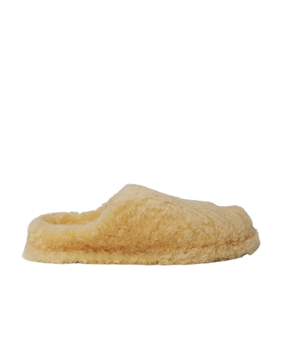 JIL SANDER Fur-design Slippers In Nude Product Image