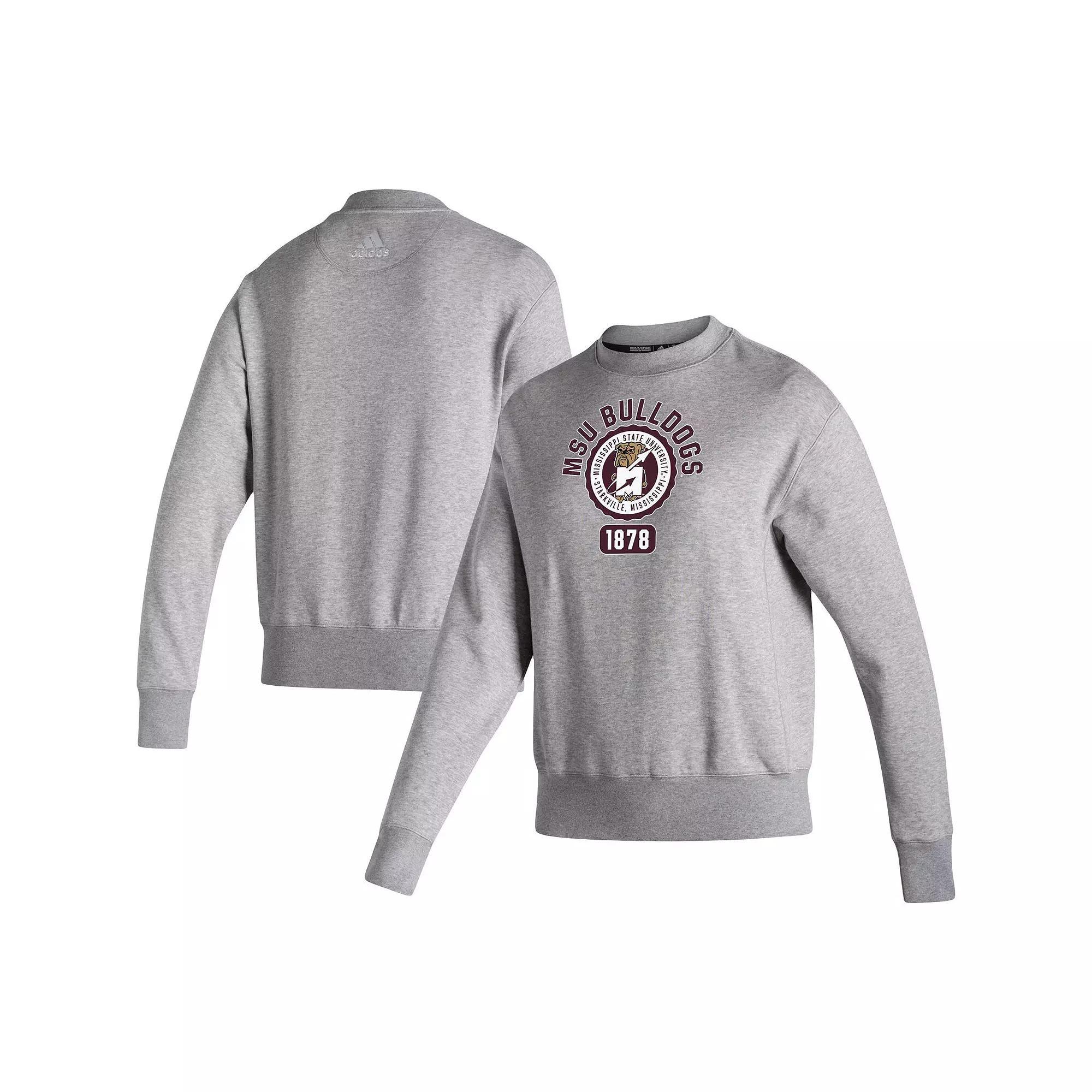 Women's adidas Heathered Gray Nebraska Huskers Vintage Circle Pullover Sweatshirt, Size: 2XL, Grey Product Image