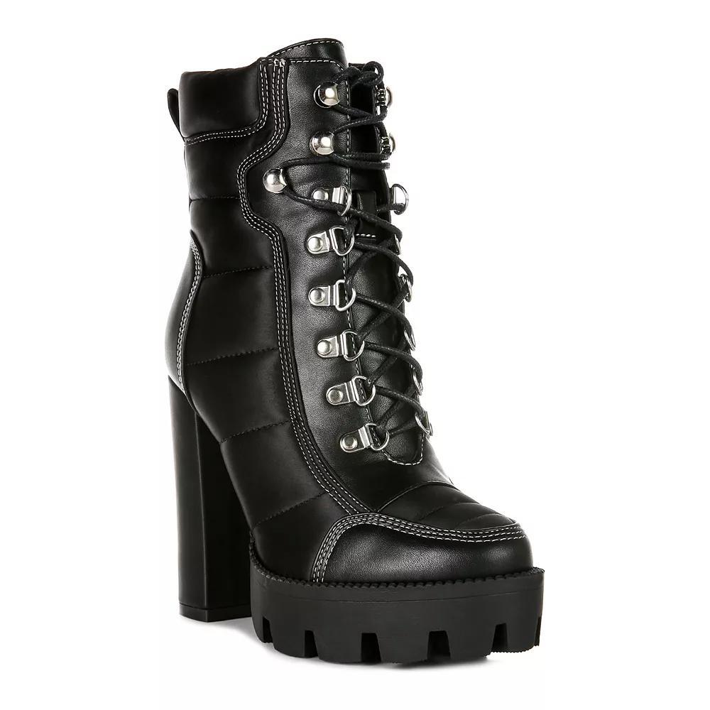 London Rag Scotch Women's Block Heel Ankle Boots, Size: 10, Black Product Image