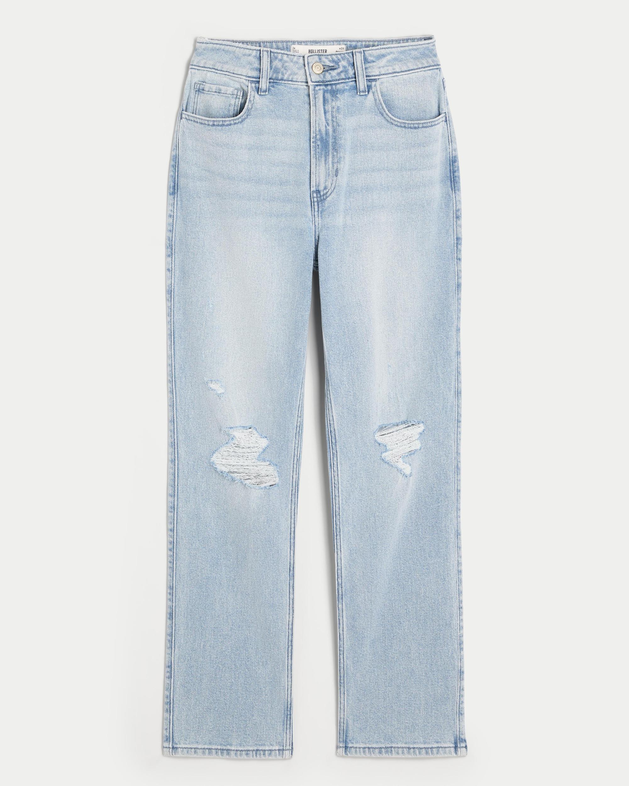 Ultra High-Rise Dark Wash 90s Straight Jeans Product Image