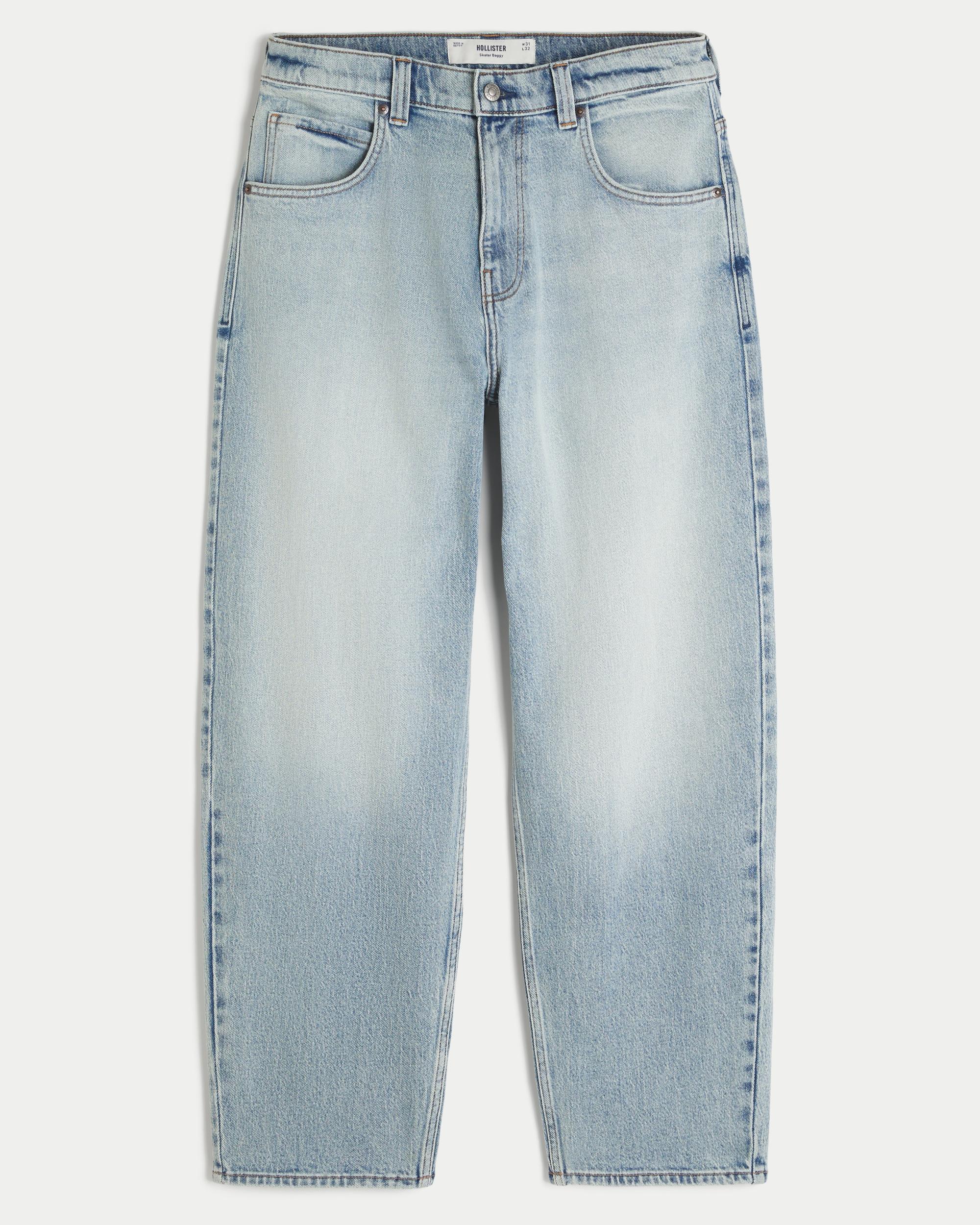 Light Wash Skater Baggy Jeans Product Image