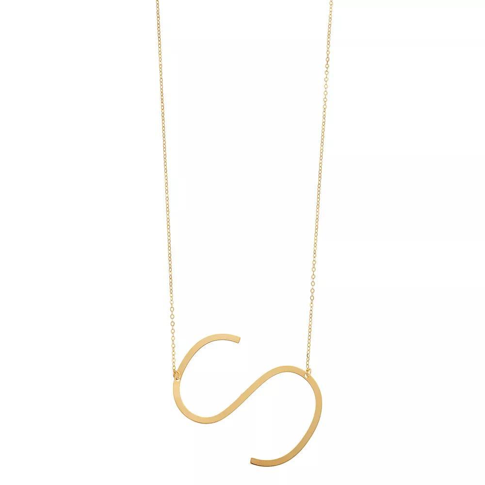 14K Gold Initial Necklace, Women's, Size: 18", 14k Gold M Product Image