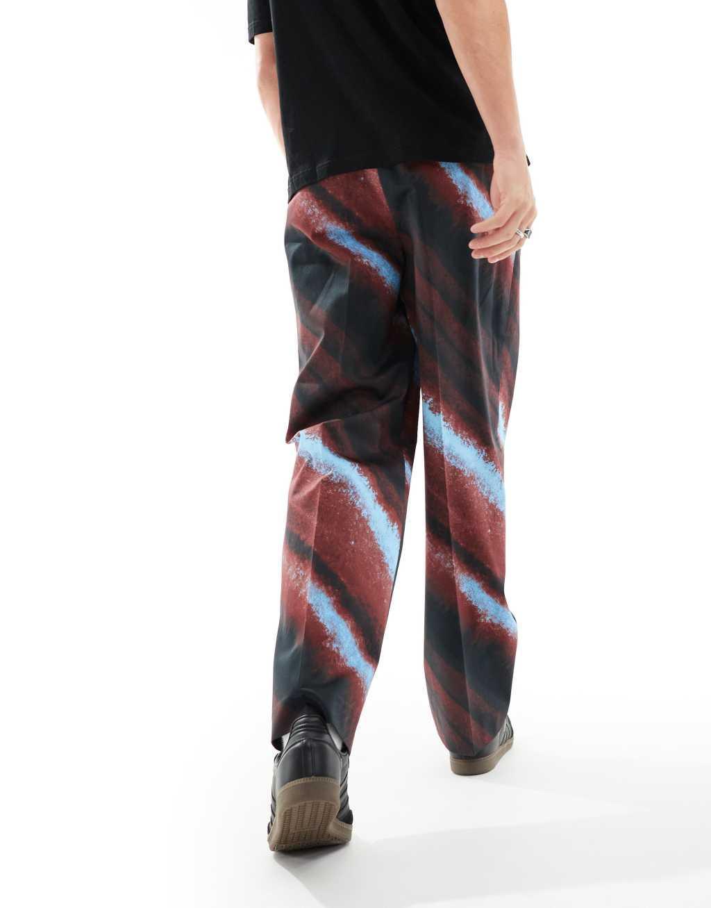ASOS DESIGN wide leg pants in brown ombre print Product Image