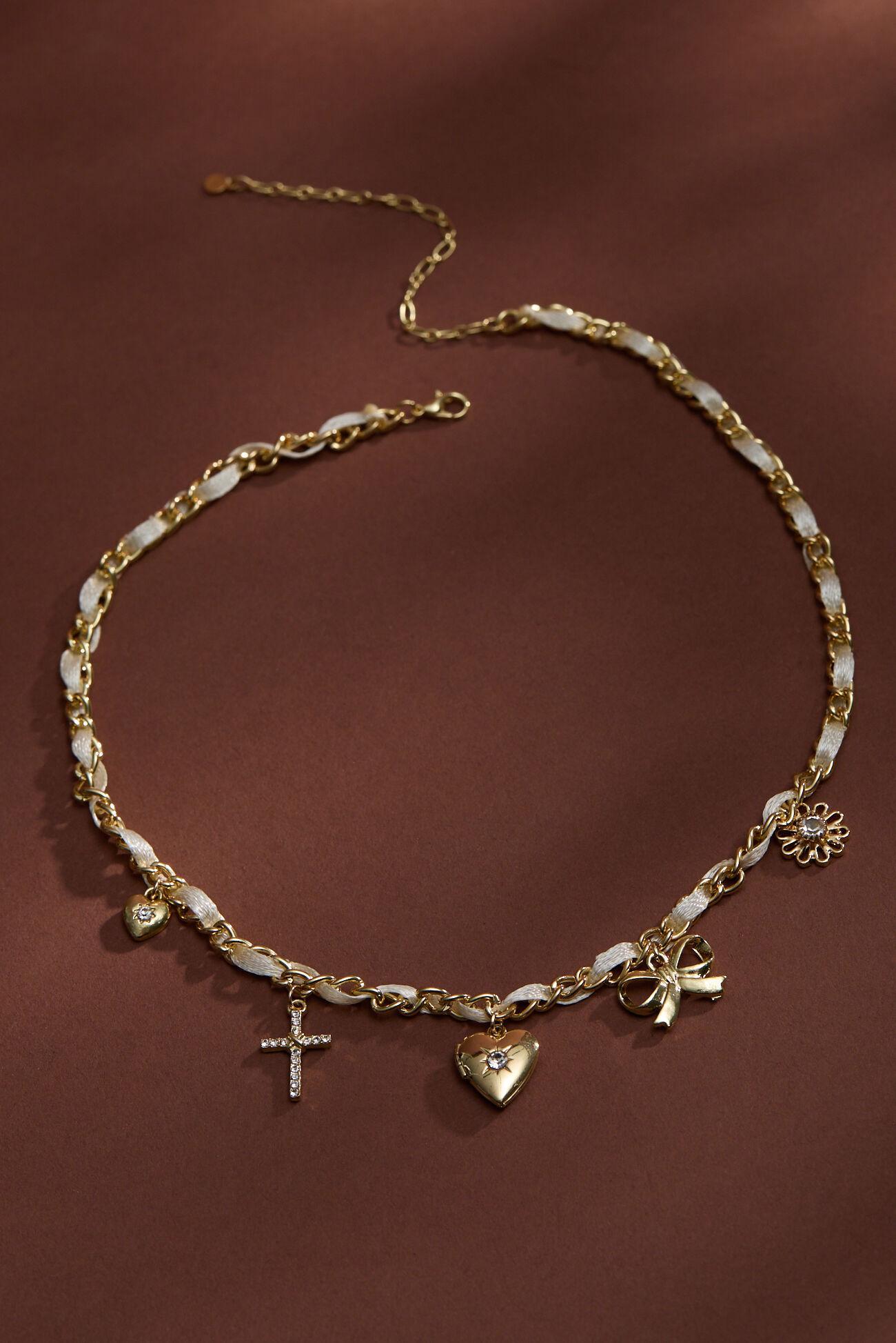 Ribbon & Radiance Charm Necklace Product Image