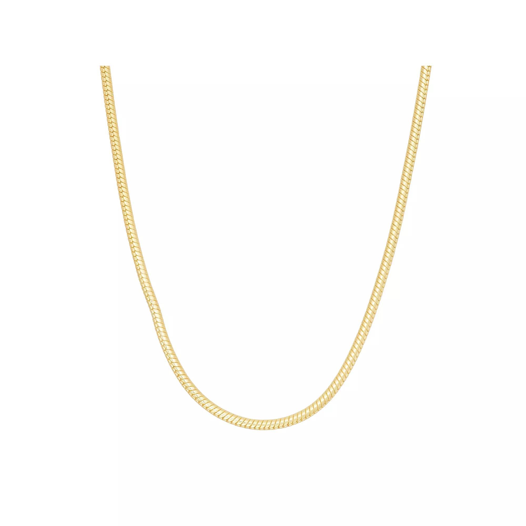 Jordan Blue 14k Gold Over Silver Snake Chain Necklace, Women's, Size: 18", Yellow Product Image