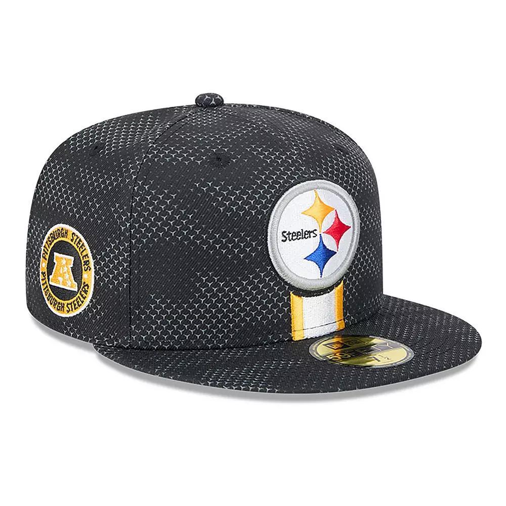 Men's New Era  Black Pittsburgh Steelers 2024 Sideline 59FIFTY Fitted Hat, Size: 7 Product Image