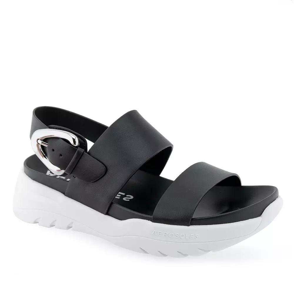 Aerosoles Hari Women's Buckled Strap Flatform Sandals, Size: 8 Medium, Black Product Image