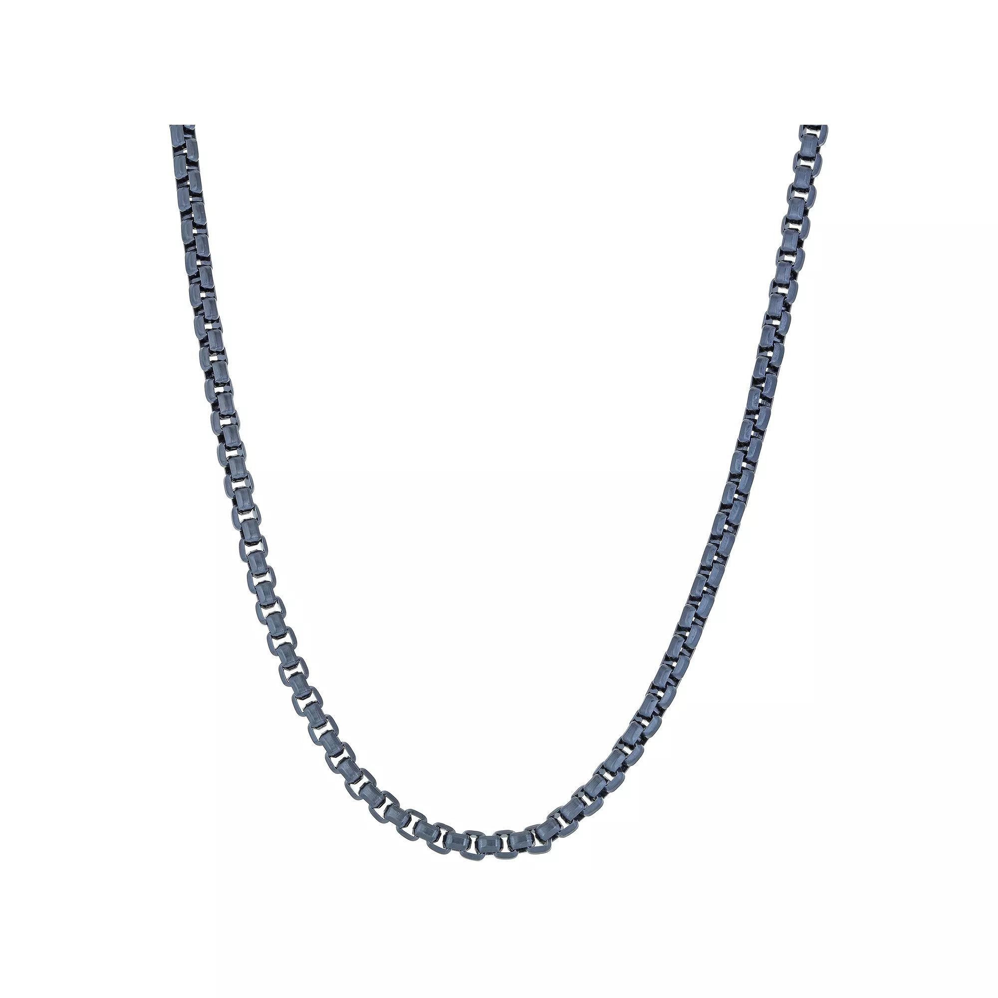 Men's LYNX Stainless Steel 5 mm Round Box Chain Necklace, Size: 24", Two Tone Product Image