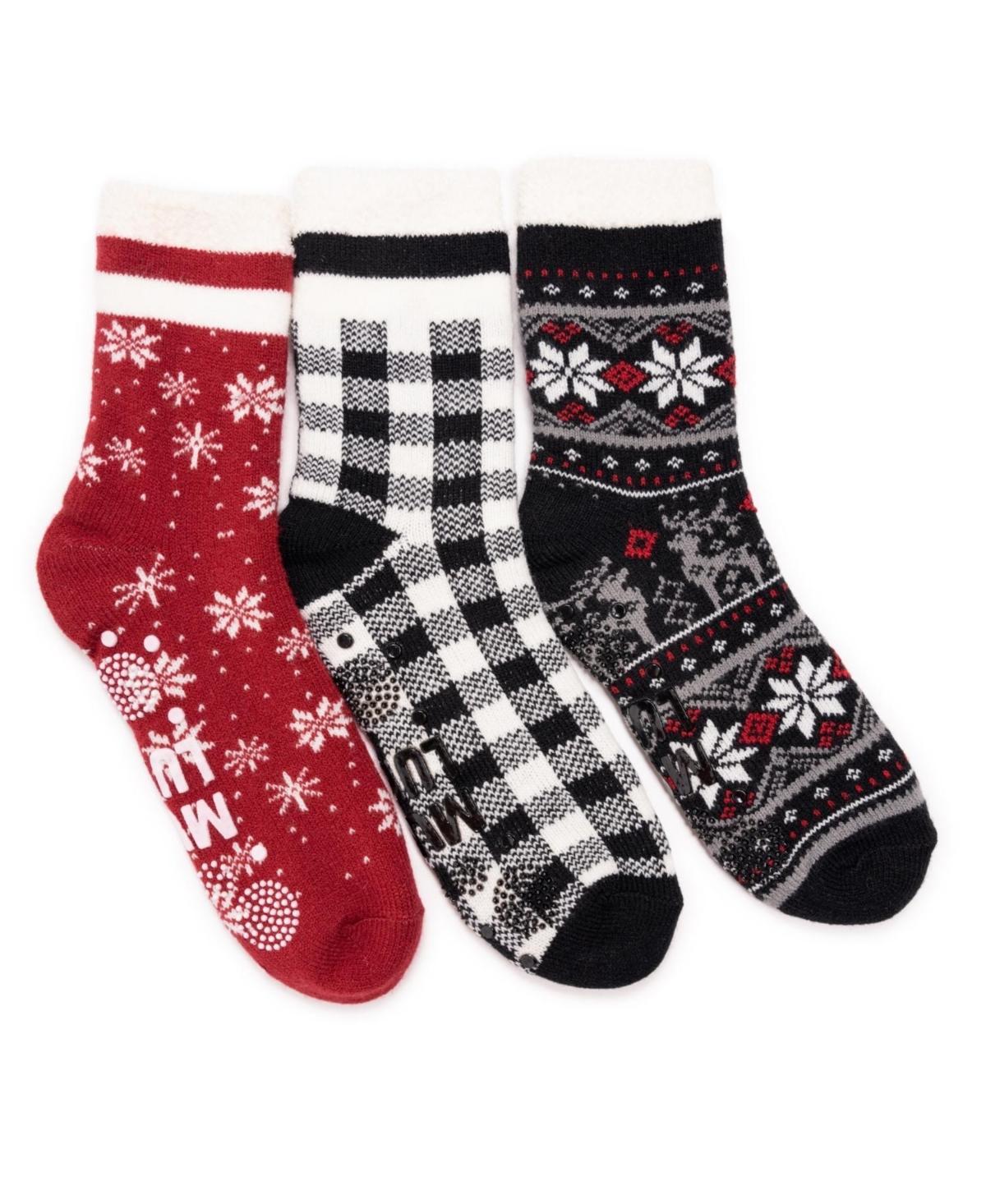 Women's MUK LUKS 3-Pair 2 Layer Quarter Socks, Red Ebony Product Image