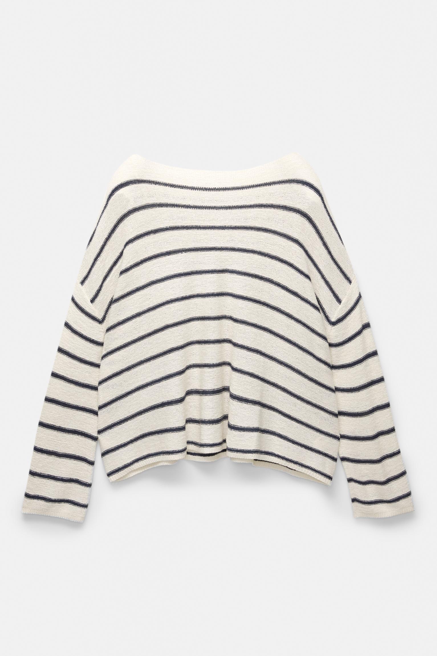 Striped boat neck sweater Product Image