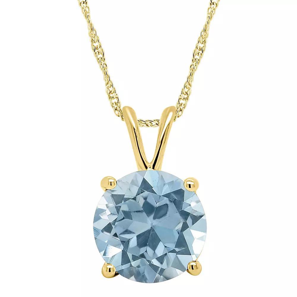 Alyson Layne 14k Gold Round Sky Blue Topaz Pendant Necklace, Women's, Size: 18", 14k White Gold Product Image