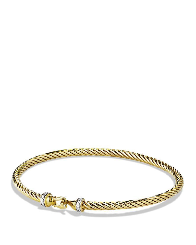 Womens Buckle Classic Cable Bracelet in 18K Yellow Gold Product Image