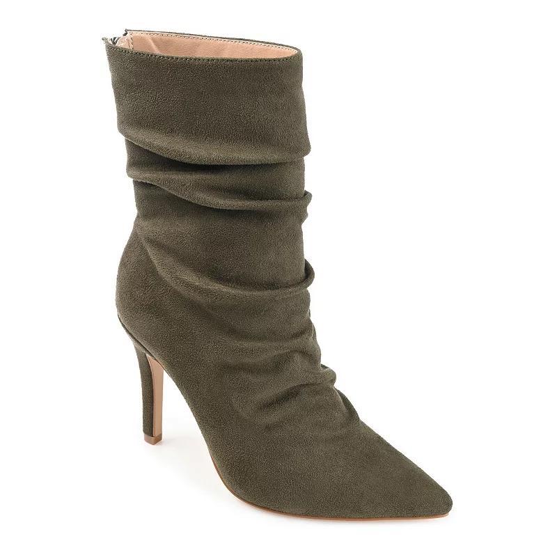 Journee Markie Womens High Heel Ankle Boots Green Product Image