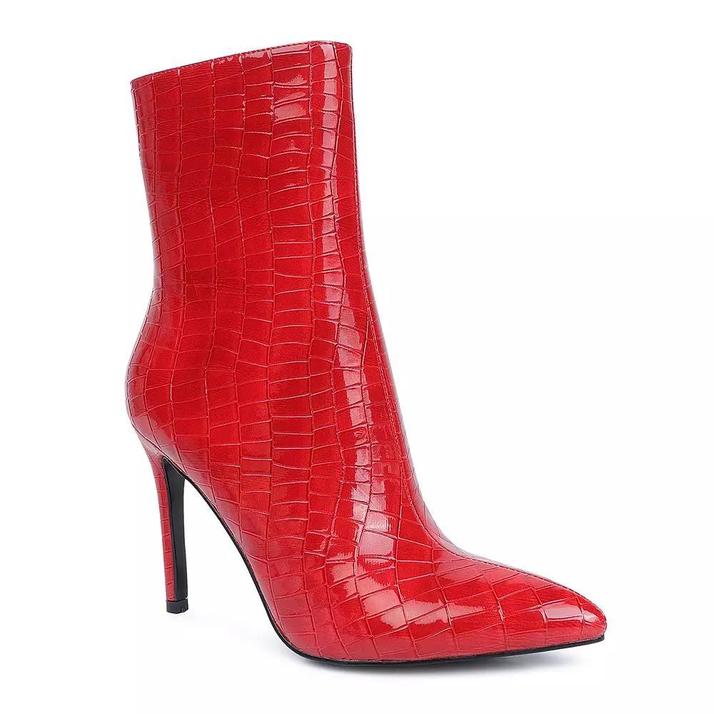 London Rag Momoa Women's Heeled Ankle Boots, Size: 5, Red Product Image