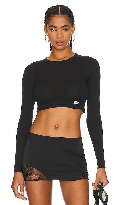 Alexander Wang Ribbed Long Sleeve Cropped Top Product Image