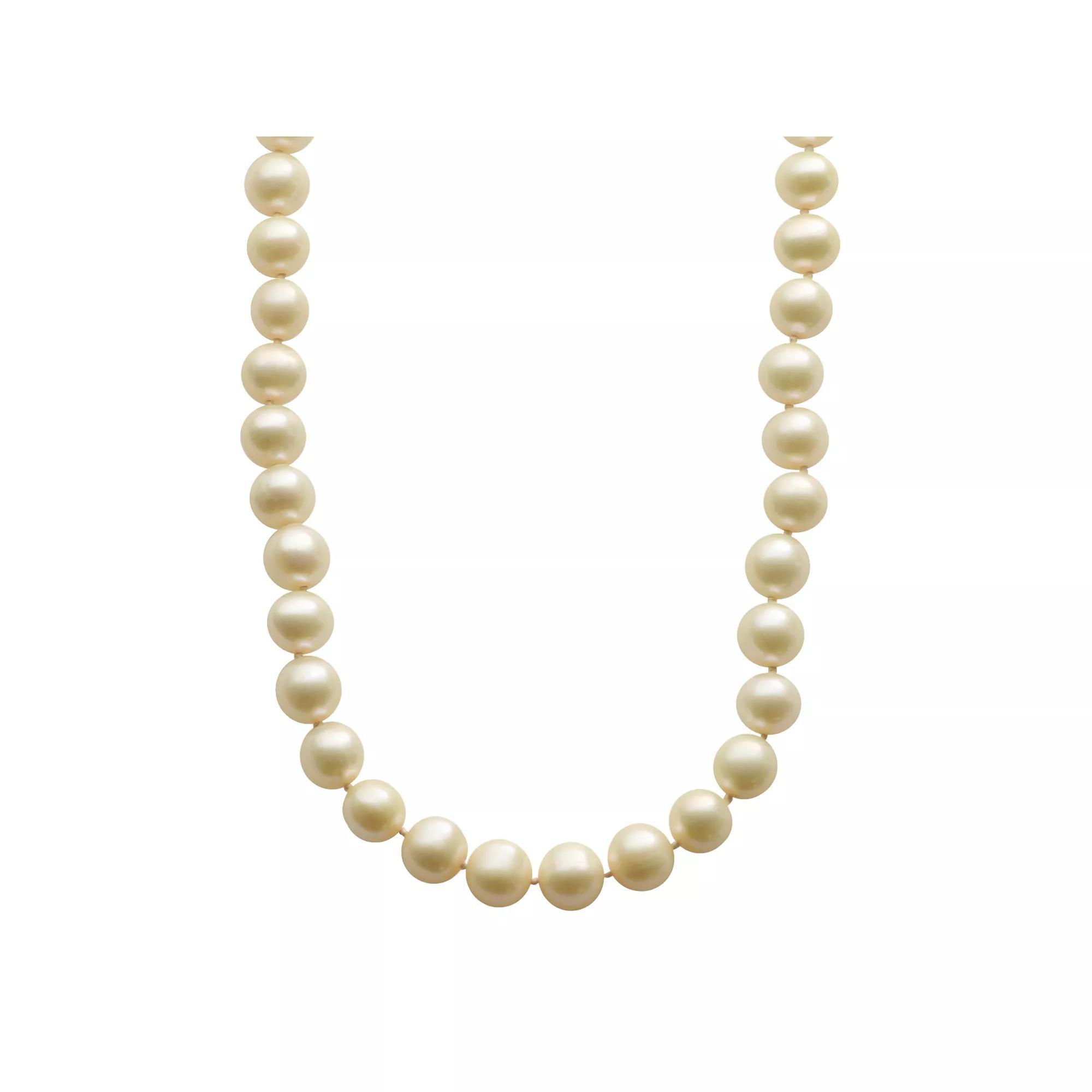 PearLustre by Imperial Dyed Freshwater Cultured Pearl Sterling Silver Necklace, Womens Light Yellow Product Image