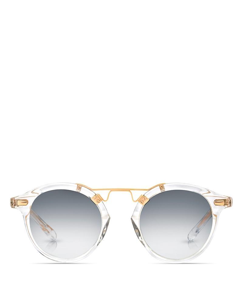St. Louis Round Gradient Sunglasses, Rose/White Tortoise Product Image