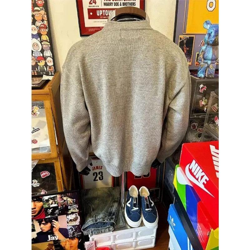 Henley Plain Sweater Product Image