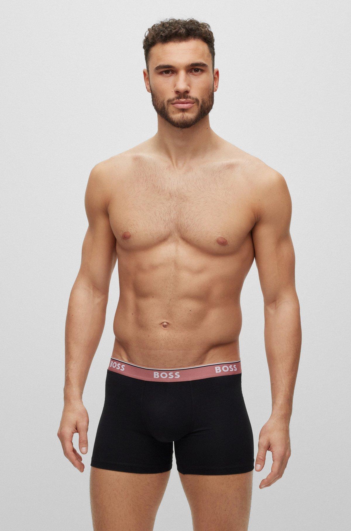 Three-pack of boxer briefs with logo waistbands Product Image